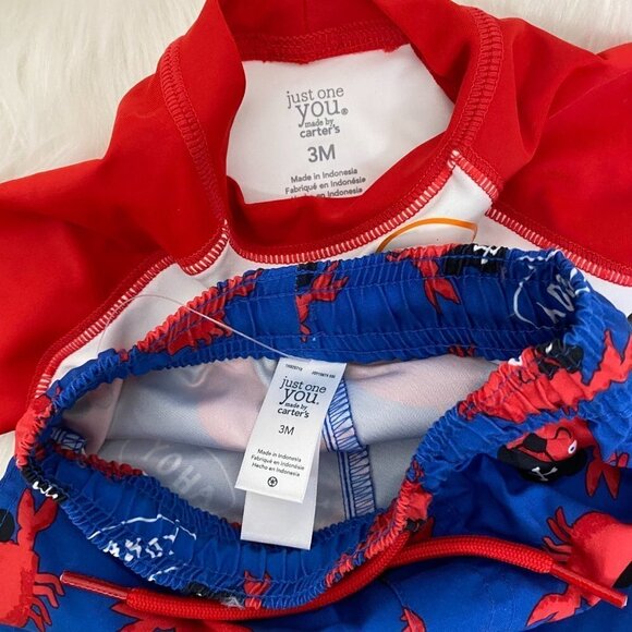 Carter’s Infant Baby 3 Months Pirate Crab Ahoy Matey Rashguard Swim Trunk Set - Picture 5 of 5